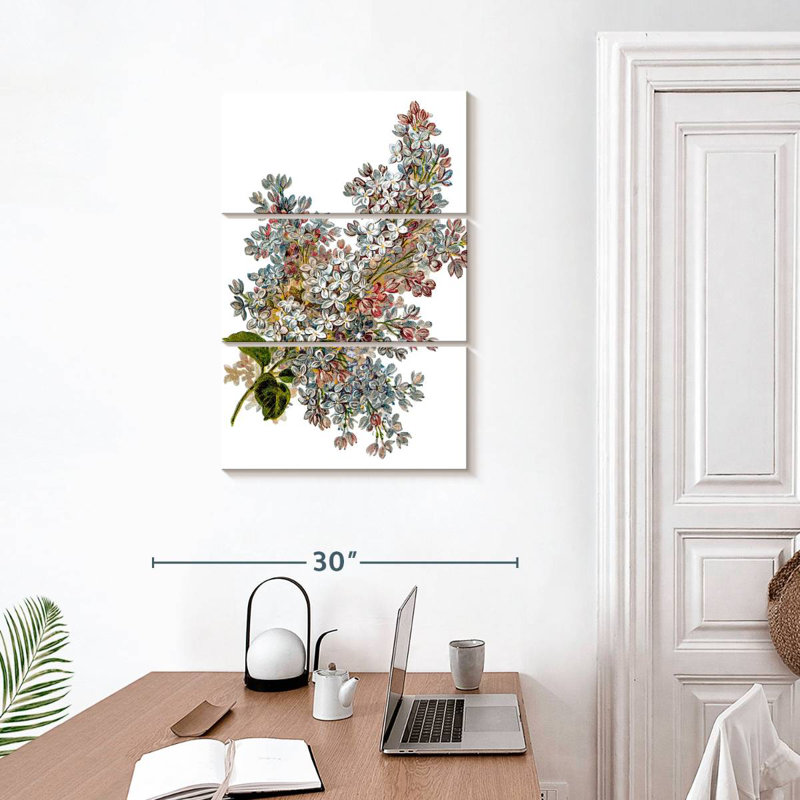 Harnek, fleurs lilas rétro, H 32 po x l 20 po