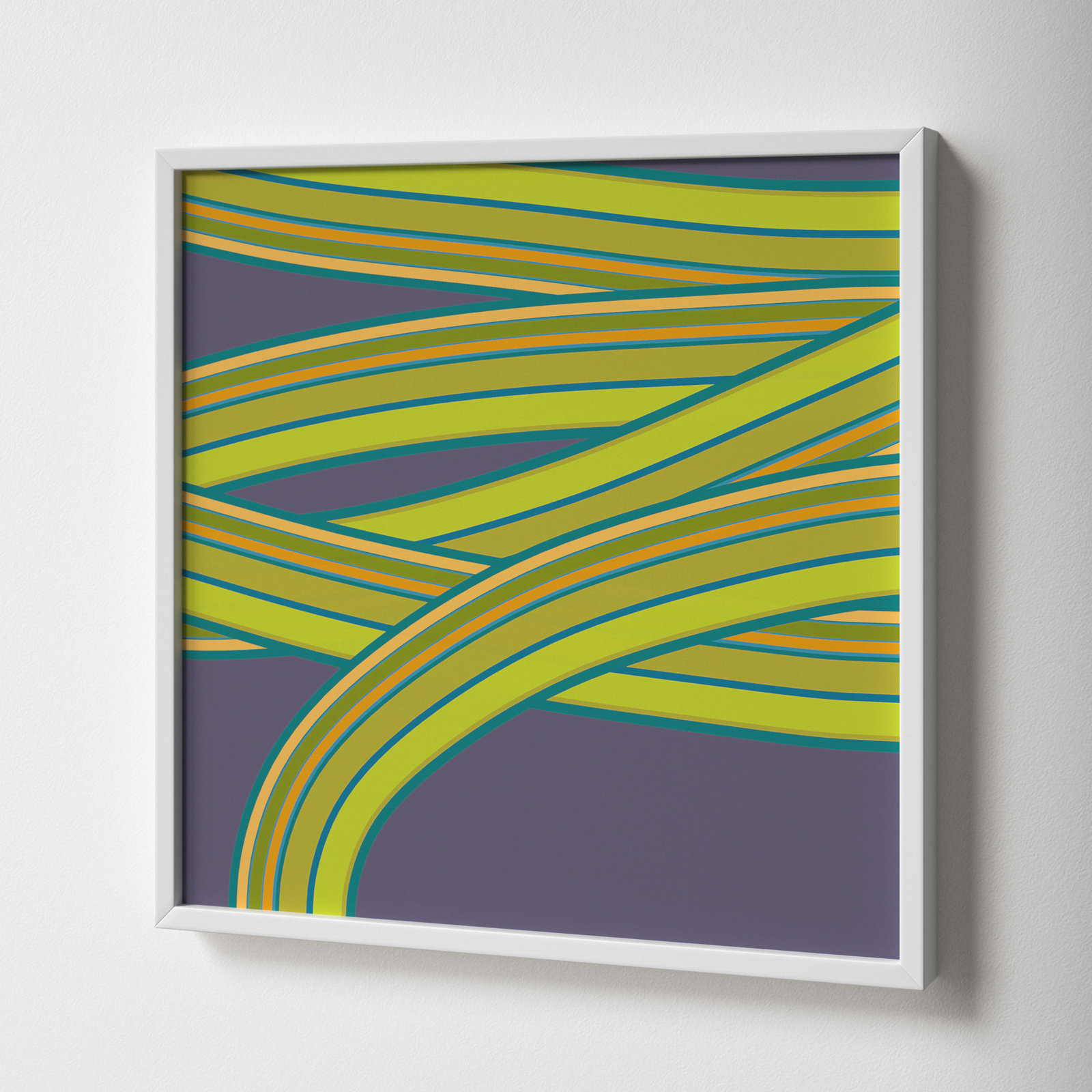 Twist Series I "Hemp Twist" Print, White, 16" H x 16" W x 1.25" D