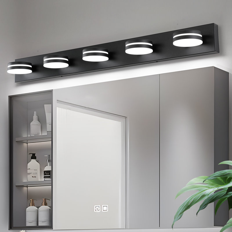 Ravo LED  Vanity Light High Transmittance and Dimmable 5500K with 270° Rotatable Head, 5 Lights, Matte Black