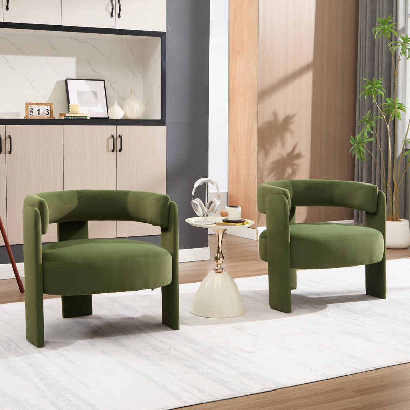 Fauteuil d'appoint en velours pour le salon, Vert