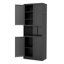 Armoire de rangement de 72 po de hauteur en acier noir avec grand comptoir, tablettes et crochets réglables, armoire robuste de style moderne