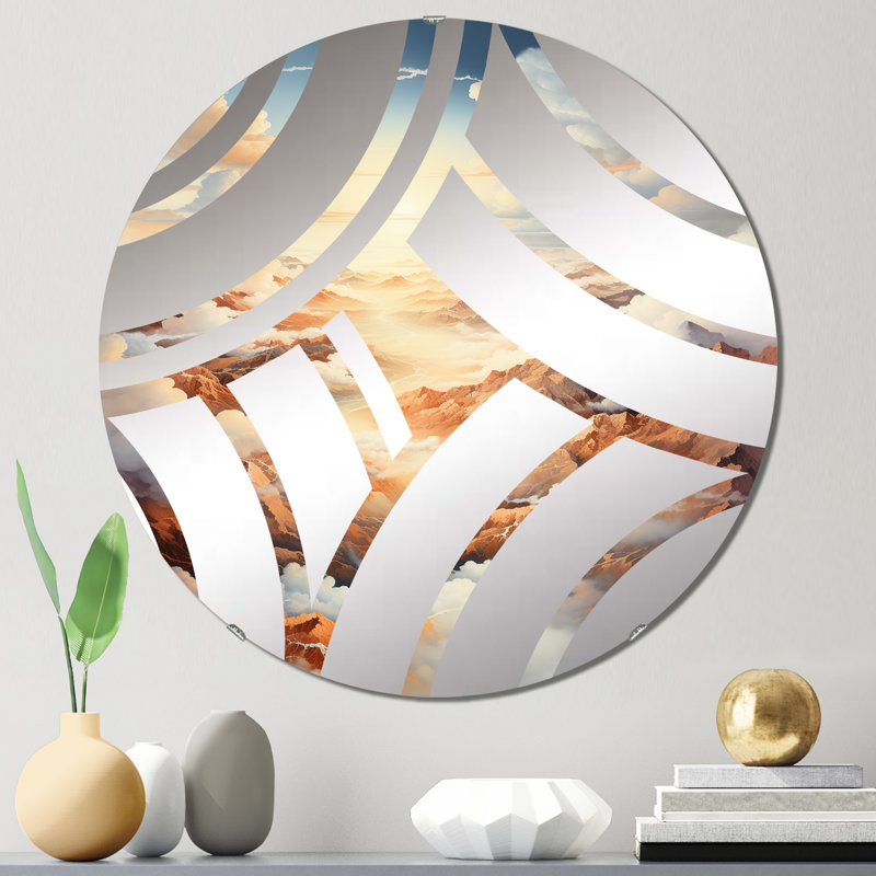 Orounta - Miroir décoratif Center Wave, 23,6 po x 23,6 po