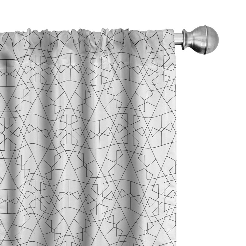 Geometric Semi-Sheer Rod Pocket Curtain Panels, 28" x 84"