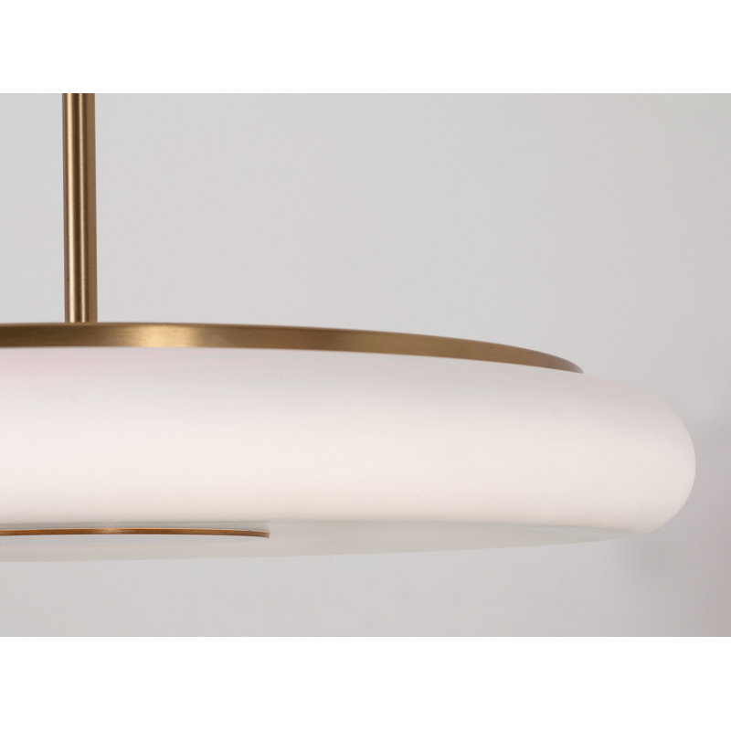 Luminaire suspendu à DEL 18 po June, 30 W, laiton antique clair, Laiton clair antique