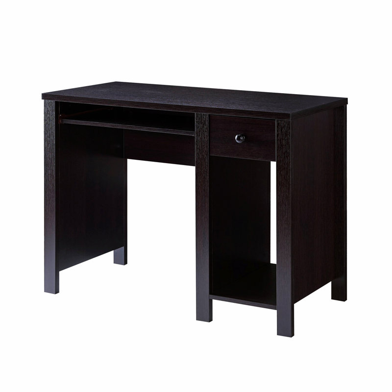 Bureau en bois, bureau d'écriture avec un tiroir, Espresso