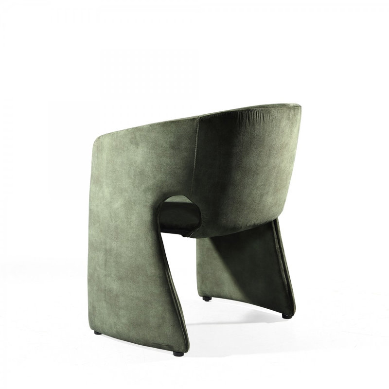 Fauteuil demi-tonneau en velours 24 po, Velours vert