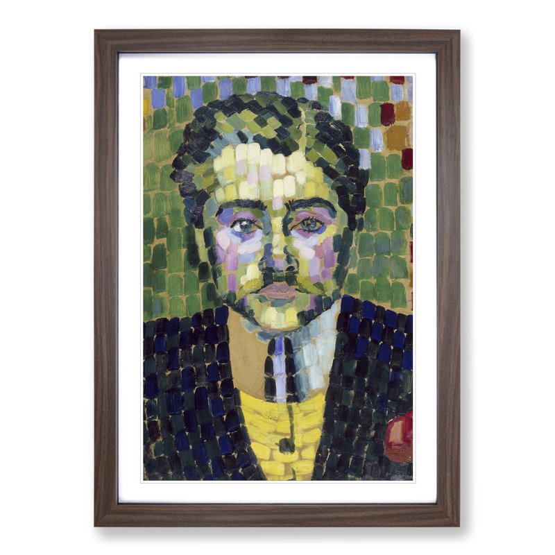 Portrait of Jean Metzinger by Robert Delaunay - Framed Print, Walnut Framed, 36cm H x 27cm W x 2cm D