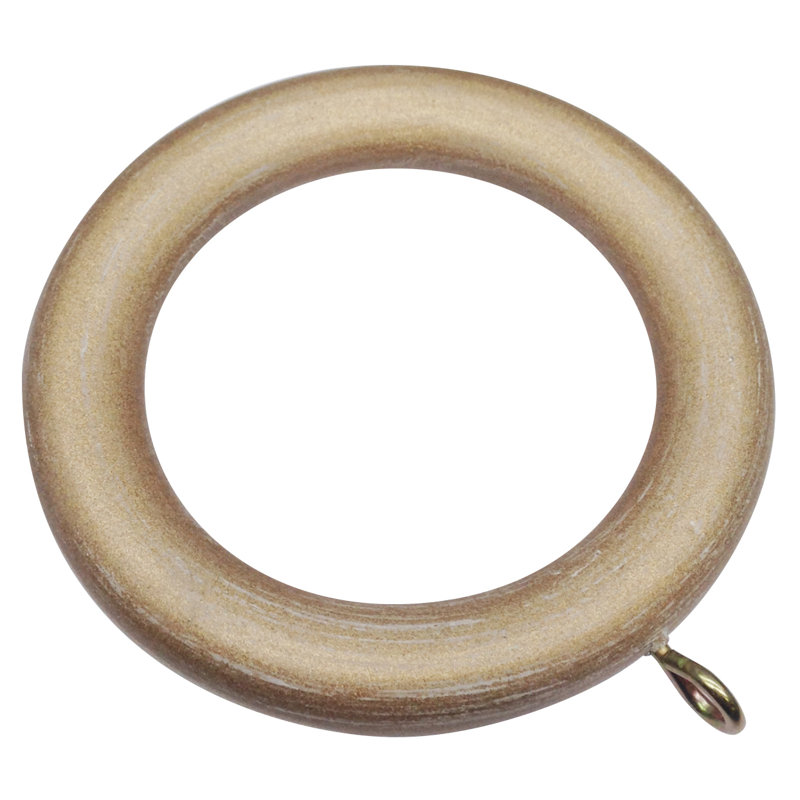 Adhrit Wood Curtain Rings, 8.3cm H x 8.3cm W, Cream