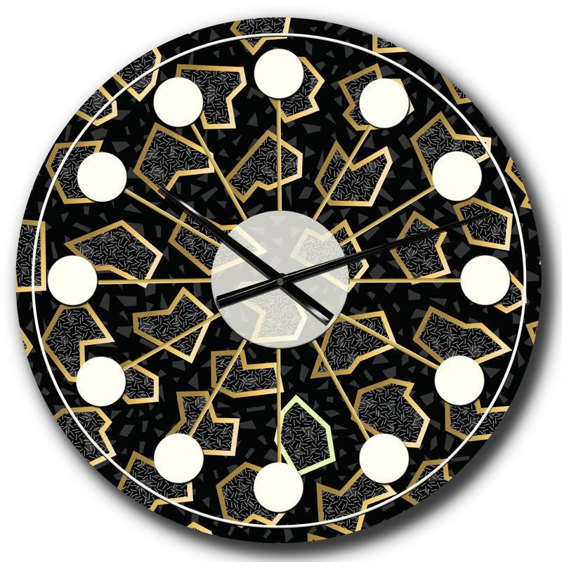 Horloge murale dorée rétro des années 80 - Mid-Century moderne, Grand