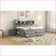 Full Size Grey Pinewood Storage Daybed with 2 Cabinets, 4 Drawers &amp; Shelves - No Box Spring Needed