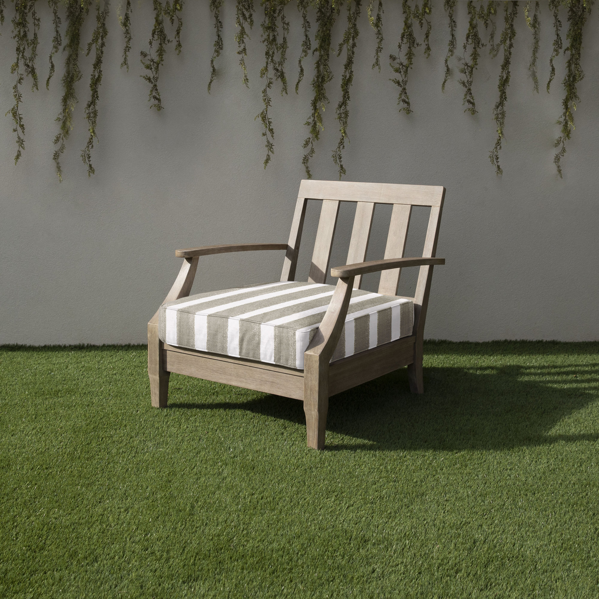 Gia Striped Outdoor Lounge Chair Cushion, 22.5" W x 22.5" D