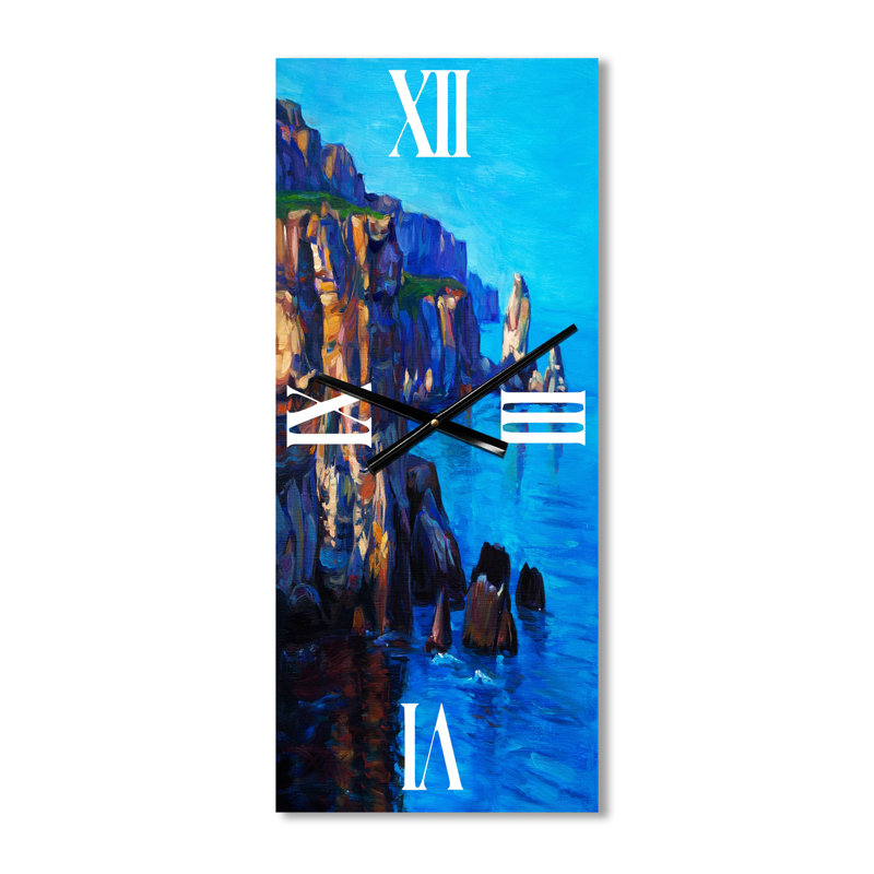 Horloge murale Cliff by the Ocean in the Evening Glow, Petit