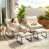 Papasan Rocking Chair with Ottoman, Beige is out of stock
