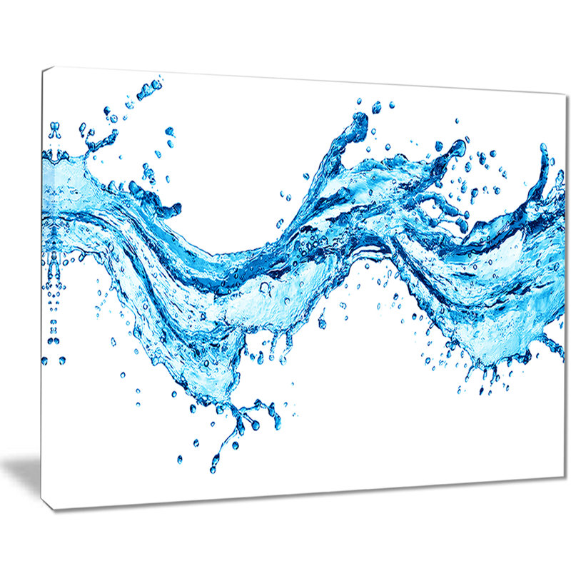 «Blue Water Splash», impression sur toile tendue, H 30 po x l 40 po x p 1 po