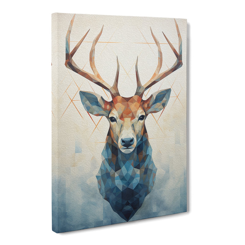Stag Geometric - Wrapped Canvas, 50cm H x 35cm W x 3cm D