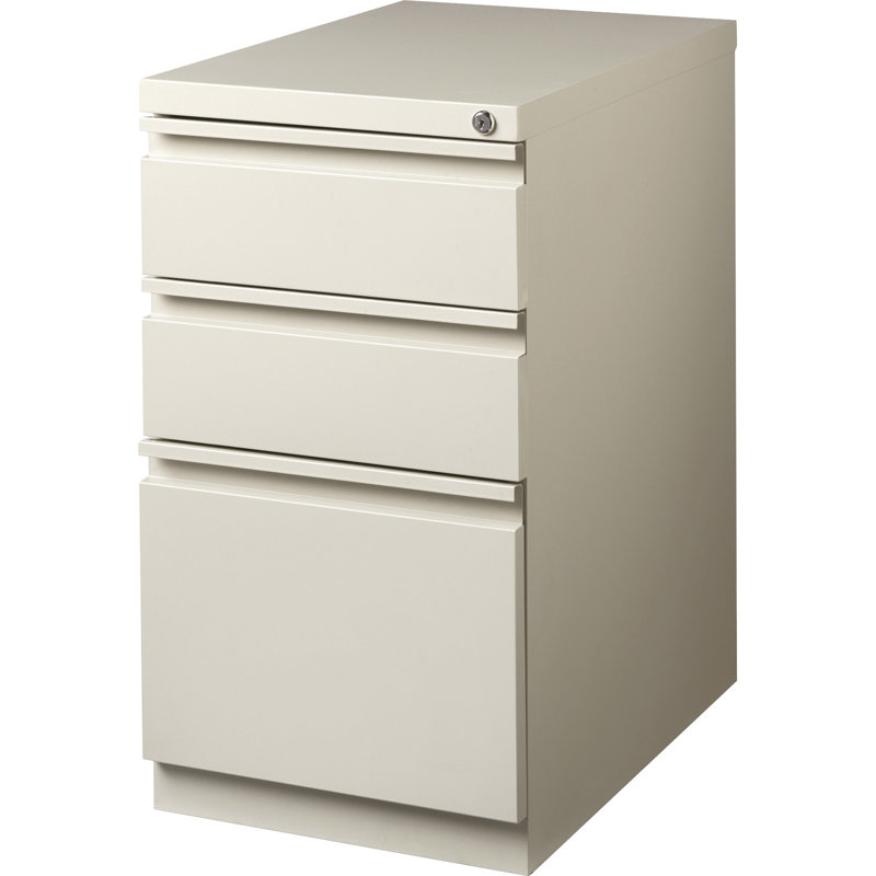 Putty Steel 3-Drawer Lockable Mobile Filing Cabinet