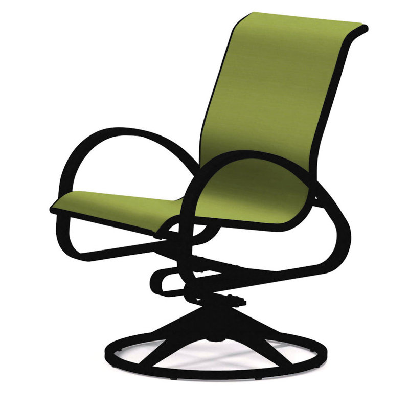 Fauteuil de patio pivotant Hiraku, Lime 38D Sunbrella®, Noir texturé