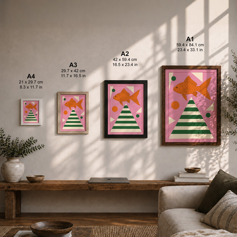 Playful Geometry Mid-Century - Print, Unframed, A4 - 29.7 x 21.0 cm