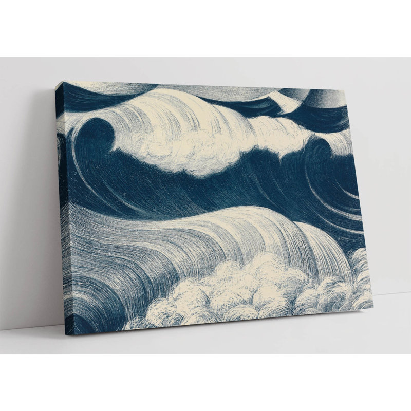 The Wave Illustration Canvas Wall Art Picture Print, 50.8cm H x 76.2cm W