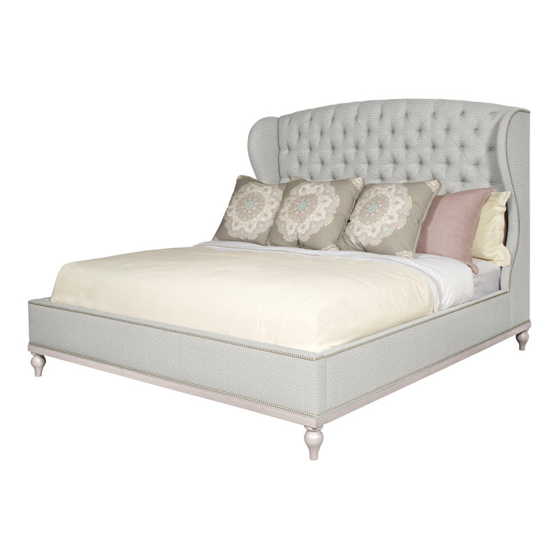 Emma Queen Upholstered Panel Bed, Navajo, Yes, Callaloo Cotton