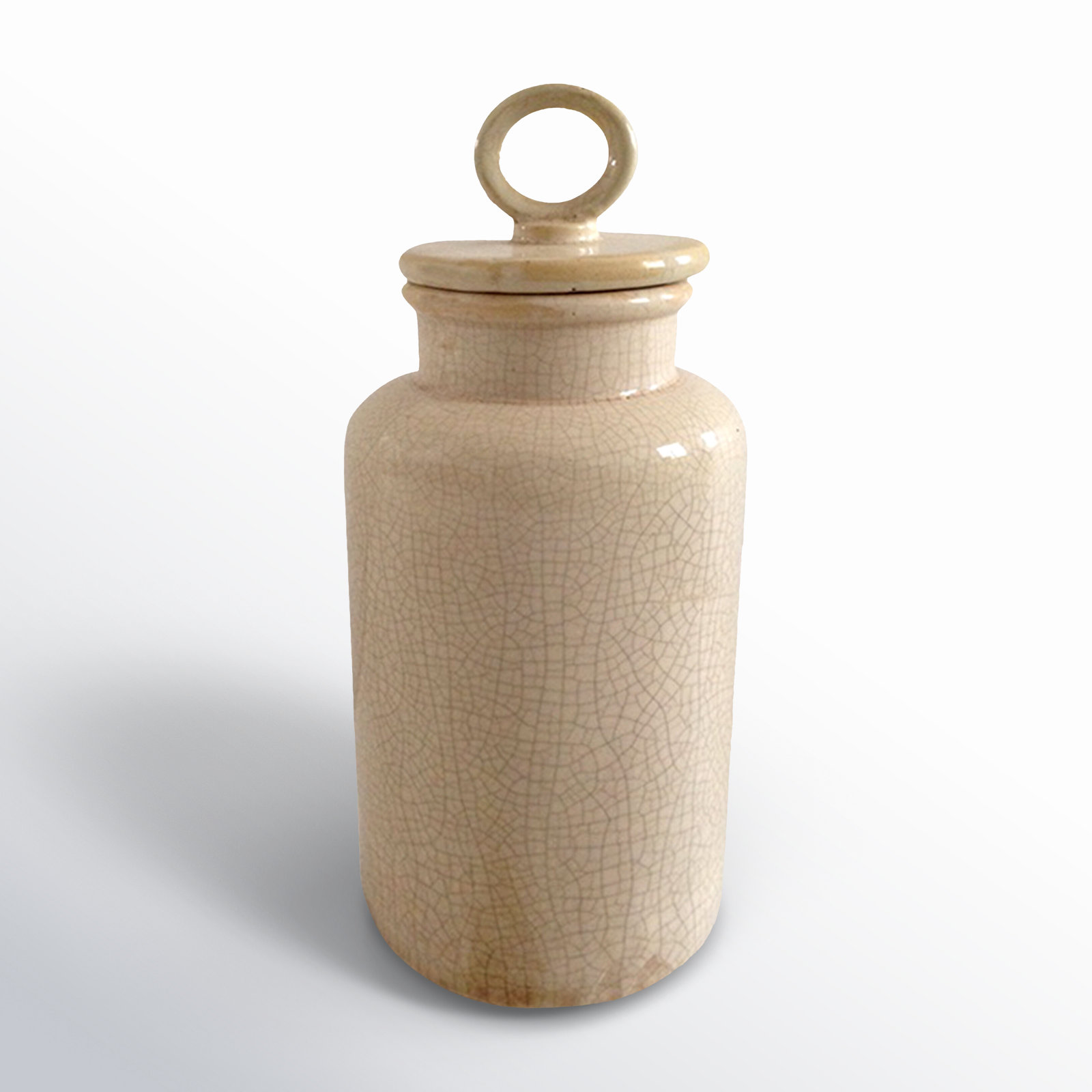 Ceramic / Porcelain Jar, 11.4" H x 4.6" W x 4.5" D