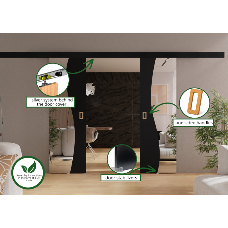 Benius 2 Door, 134cm x 205cm, Black