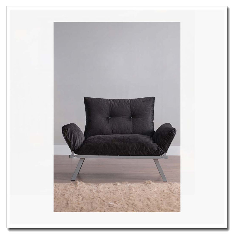 Causeuse en chenille noire pour espace de vie principal