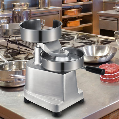 Commercial Burger Patty Maker, 150mm/6inch Hamburger Beef Patty Maker, Heavy Duty Food-Grade Stainless Steel Bowl Burger Press Machine, Kitchen Meat Forming Processor with 1000 Pcs Patty Papers