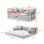 Canapé-lit convertible, canapé-lit pliant en tissu mélangé à deux tons avec structure de forme fixe, canapé-lit de salon pour chambre à coucher de salon-125543516