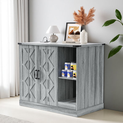 Armoire à litière pour chat avec prise de courant, meuble à litière moderne pour grandes boîtes à litière automatiques, bac à litière caché avec bac à litière, tablettes de rangement réglables