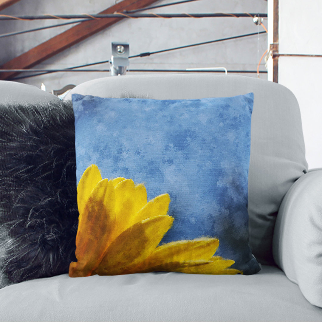 Yellow Daisy Flower Scatter Cushion