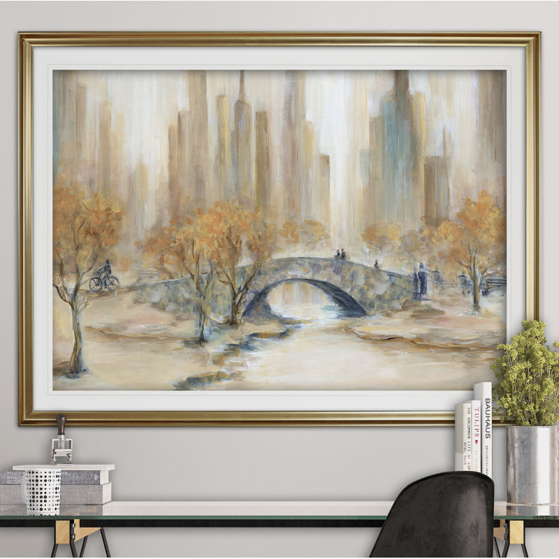 Arkeba " Central Park ", Framed Print, 31" H x 43" W, Gold