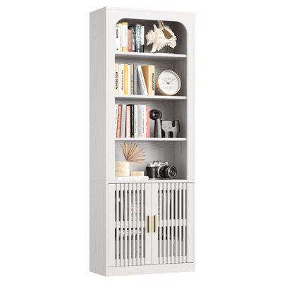 Bibliothèque à 6 niveaux avec armoires à portes Batelion