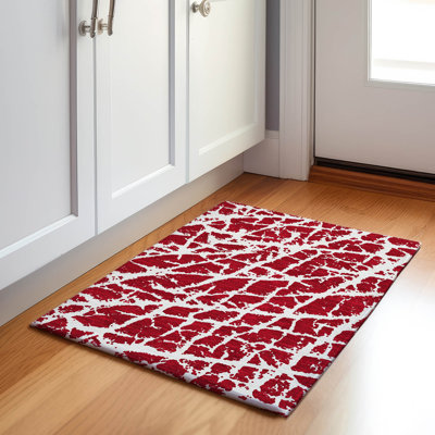 Premium Machine Washable Cerrito AMF501 Red Rug