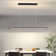 1- Light Modern LED Chandelier Matte Black Dimmable Linear Pendant Light with Remote
