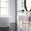 Lavabo console rond 15,75 "avec support pour lavabo Monaco, lavabo blanc-100946685