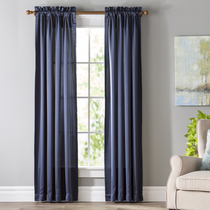 Panneau de rideau obscurcissant et isolant en polyester - Basics by Wayfair ™, Marine, 1, l 54" x L 84"