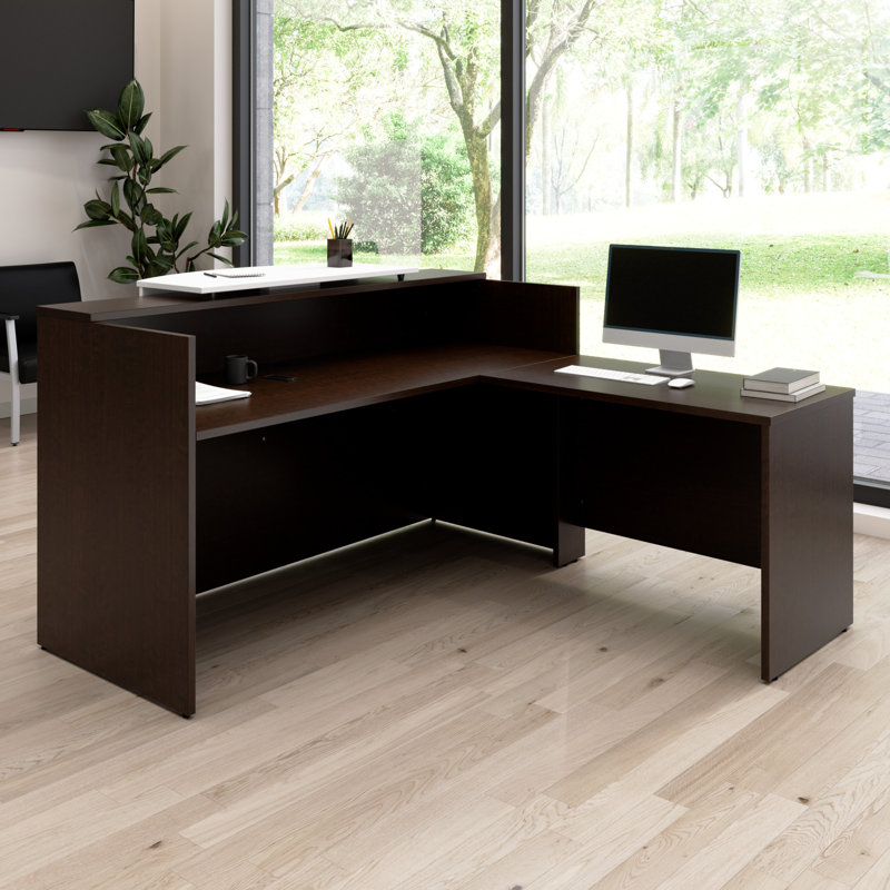 Bureau de réception avec comptoir Arrive, Cerise mocha