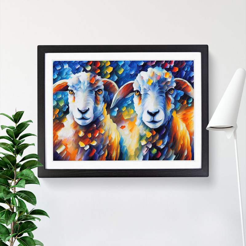 Sheep Vol.2 Abstract - Framed Print, Black, 46cm H x 64cm W x 2cm D
