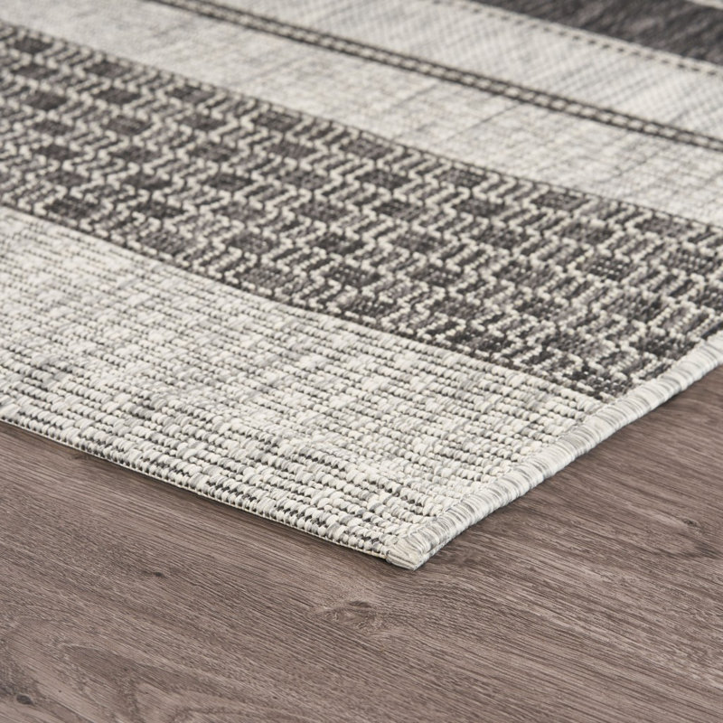 Maiah Striped Indoor / Outdoor Rug, Rectangle 1'10" x 3'