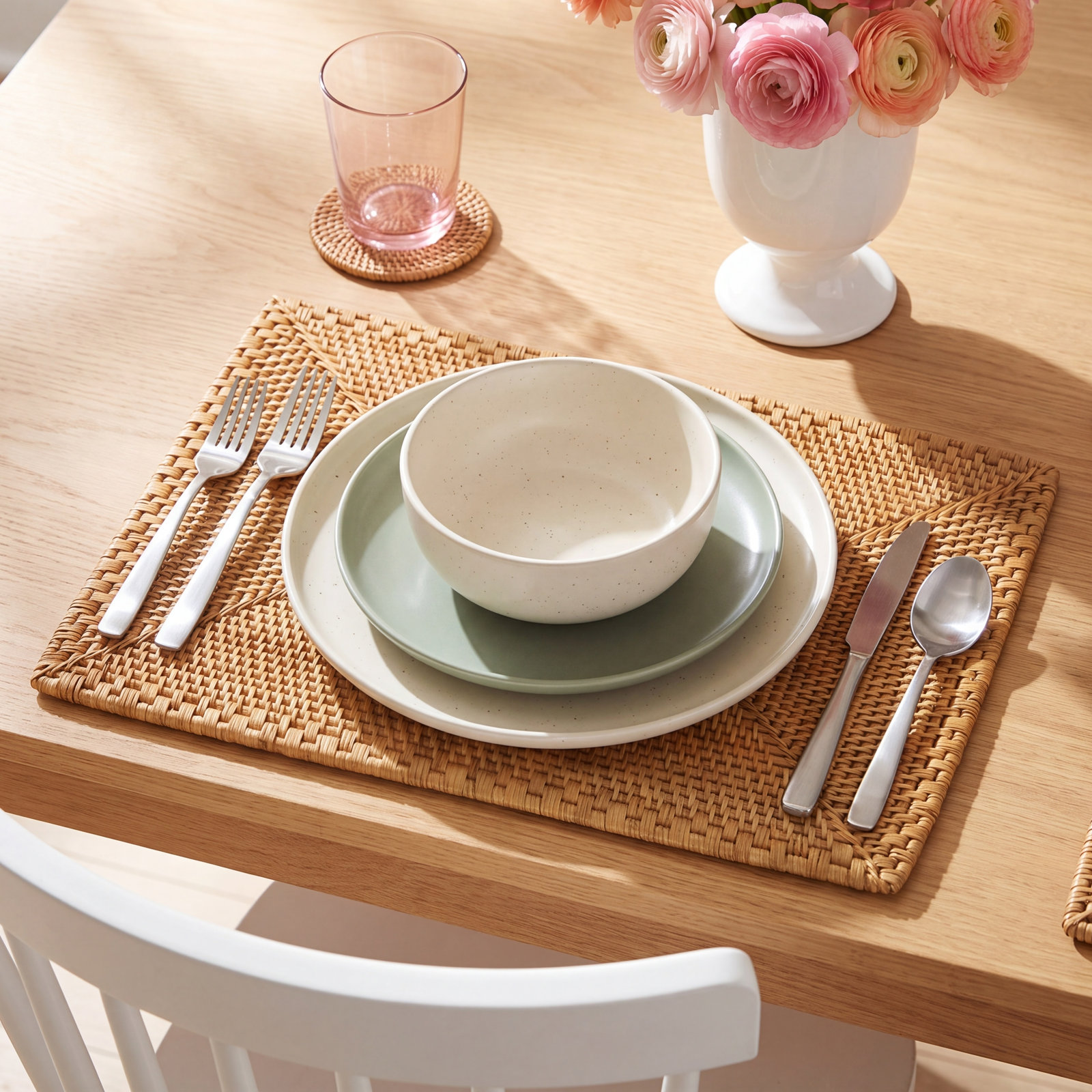 Avignon Collection Avignon Rattan Placemat, Caramel