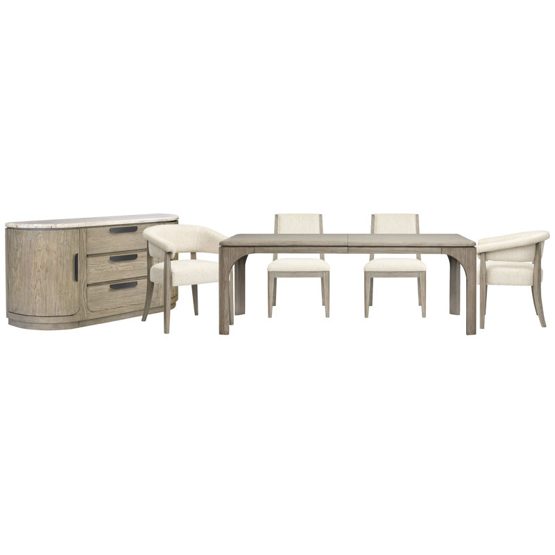 Table de salle à manger extensible rectangulaire avec 2 chaises d'appoint et 2 tables d'appoint