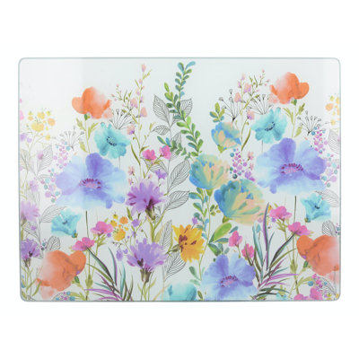 Meadow Floral Glass Chopping Board