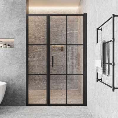 Axio XTRA Gridient 45.25 - 46 x 72" Framed Pivot and Panel Shower Door Mullions Clear Tempered Glass