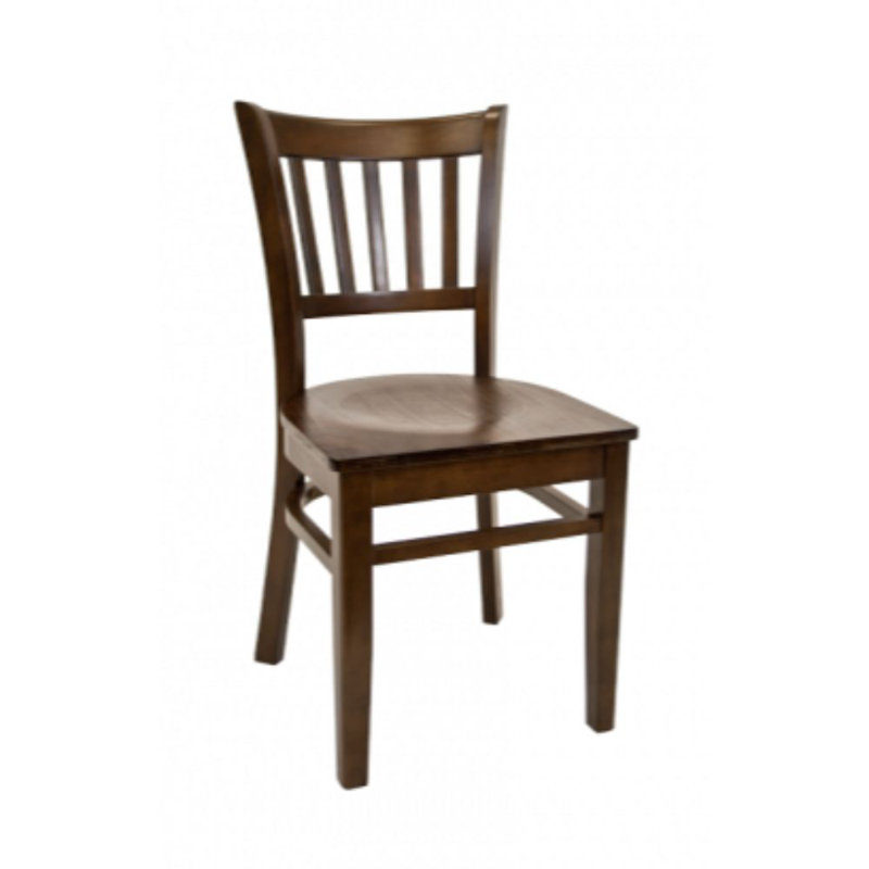 Solid Wood Slat Back Side Chair, Walnut