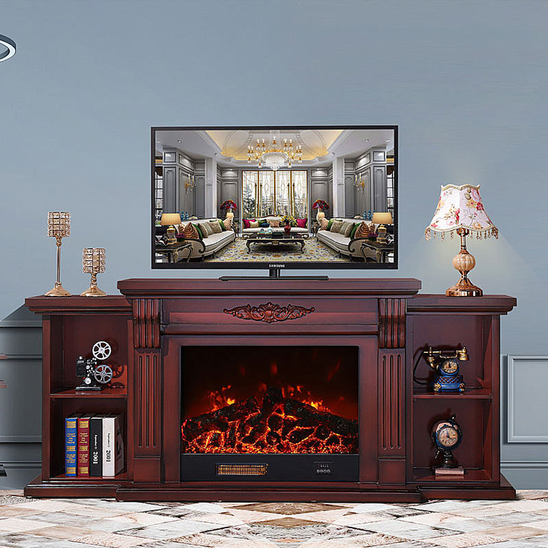 Armoire de rangement télé American Fireplace, Brun