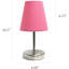Lampe de table WHT Mini Basic Nickel sable avec abat-jour en tissu, blanc-95997537