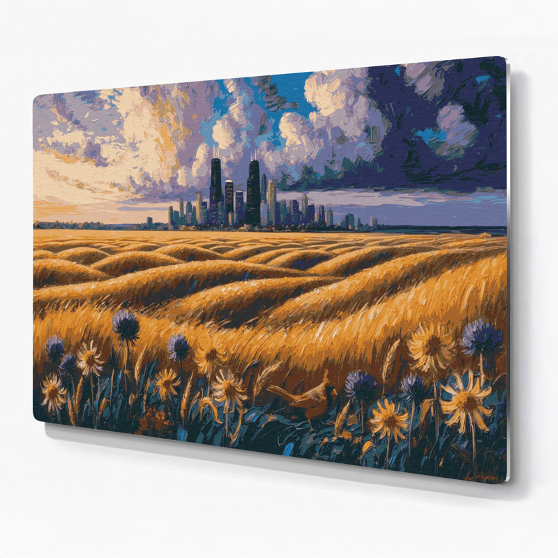 États-Unis, Illinois, art mural en métal mauve, H 11 po x l 14 po x P 0,05 po