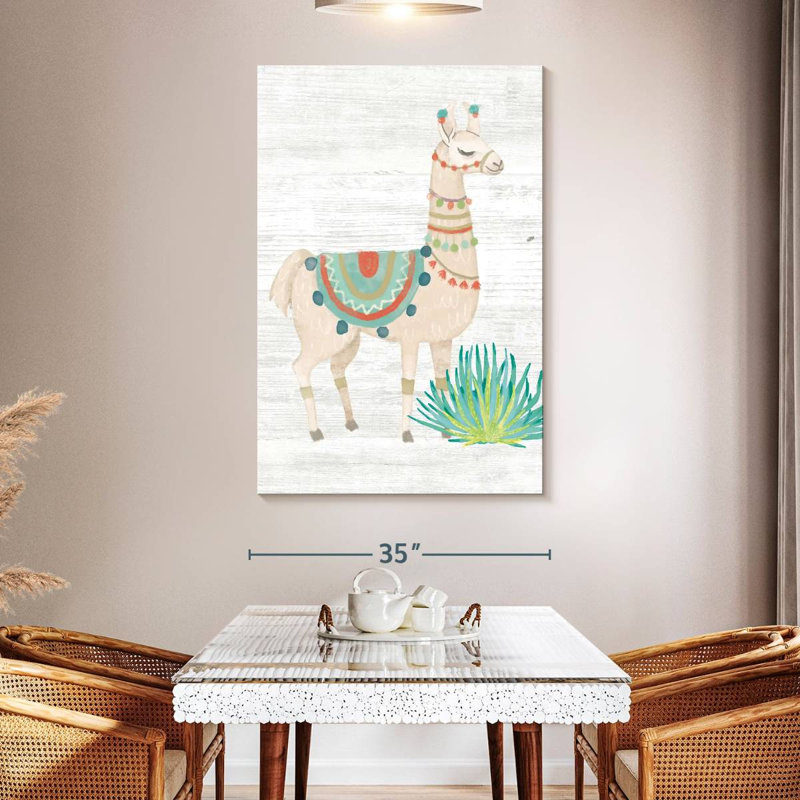 Brampt Lovely Llamas Green, 51" H x 34" W