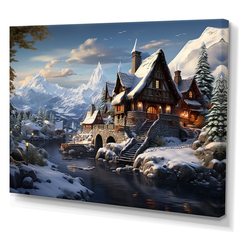 Allemagne, Allemagne, paysage d'hiver, Toile tendue, H 34 po x l 44 po x P 1,5 po